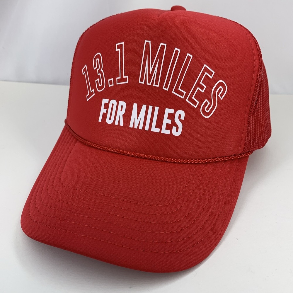 13.1 Miles for Miles Hat Red Adjustable OSFM Snapback Otto Mesh Trucker Cap